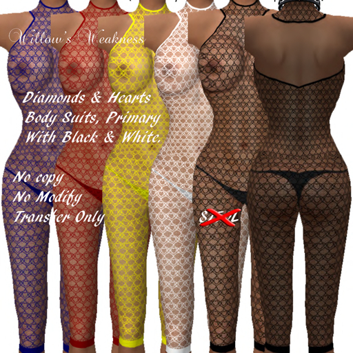 Diamonds & Hearts Body Suits, Primary