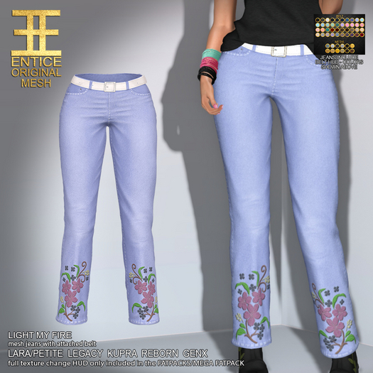 Entice - Light My Fire Jeans - Flor Colors - Pale