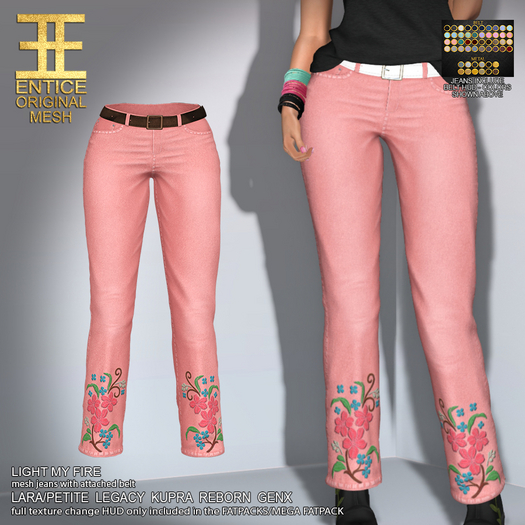 Entice - Light My Fire Jeans - Flor Colors - Pink