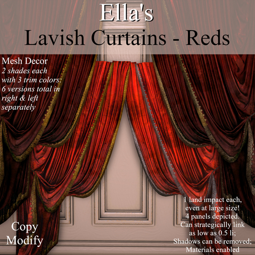Ella's Lavish Curtains - Reds