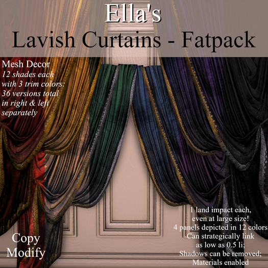 Ella's Lavish Curtains - Fatpack