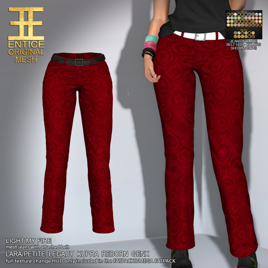 Entice - Light My Fire Jeans - Pat Colors - Cherry