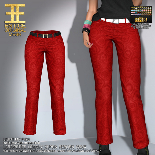 Entice - Light My Fire Jeans - Pattern - Red
