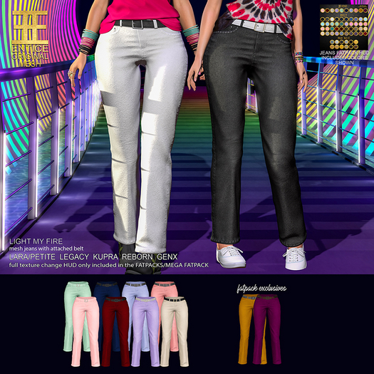 Entice - Light My Fire Jeans - Reg Colors FATPACK