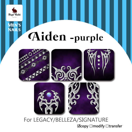 Hapi*Rabi Men's Nails Aiden -purple