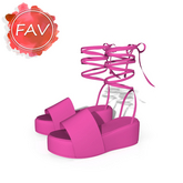 Pink Tied Sandals