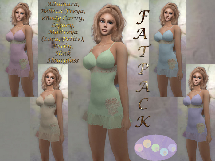 &ML& Fatpack Sundress "Rustic linen" with HUD (5 colors) ALLBODIES