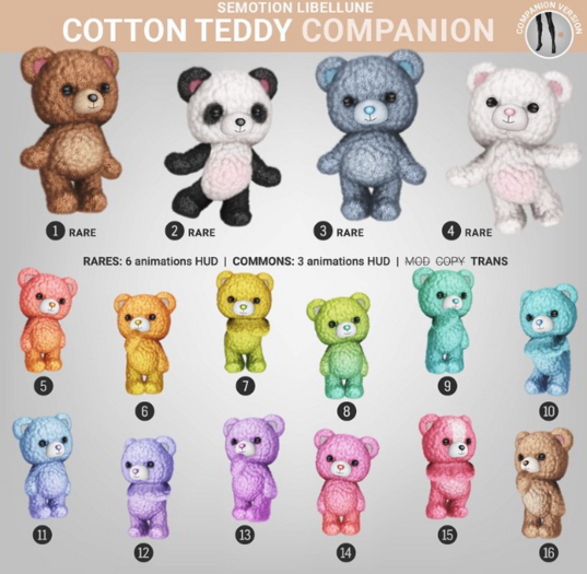 SEmotion Libellune Cotton Teddy Companion COMMON 10