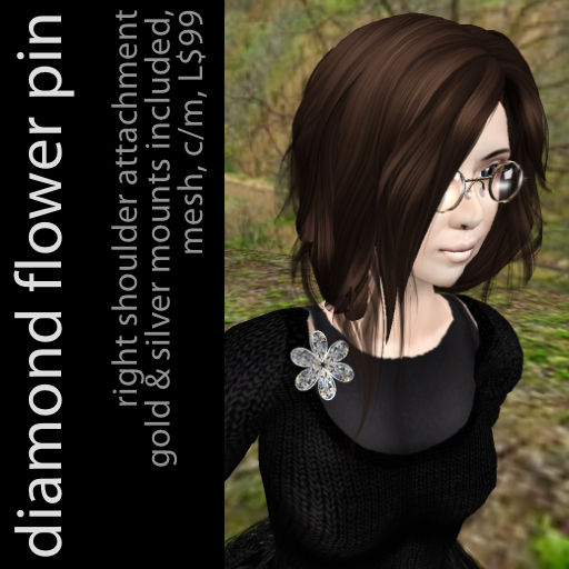 diamond flower pin