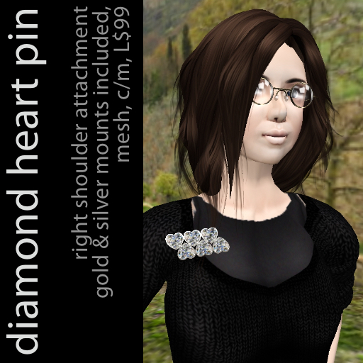 diamond heart pin