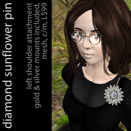diamond sunflower pin