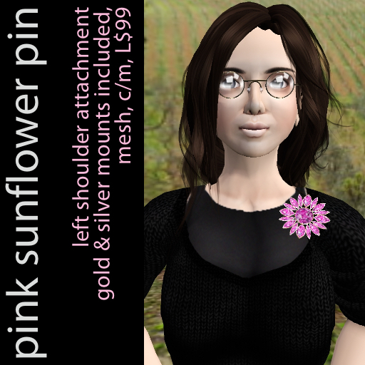 pink sunflower pin