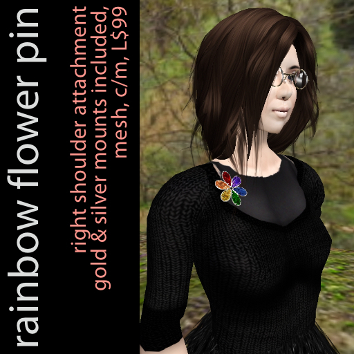 rainbow flower pin