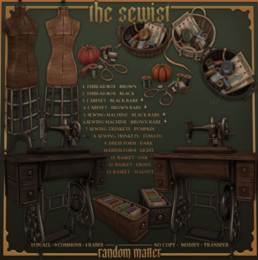 3. Random Matter - The Sewist - Sewing Cabinet [Black] RARE