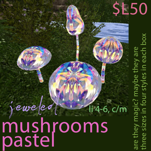 mushrooms - pastel jeweled