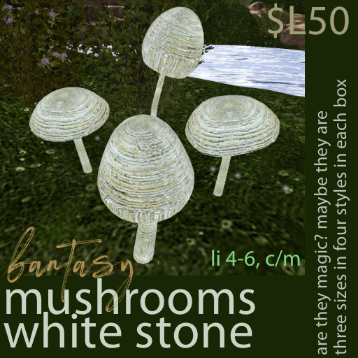 mushrooms - white stone fantasy
