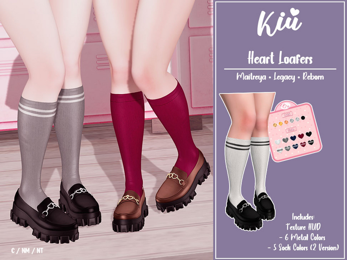 *>Kiu<* - Heart Loafers_Black 