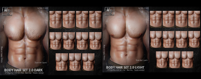 KARMAZZ Body Hair Set 2.0 - Chest - Belly - BOM - Fatpack