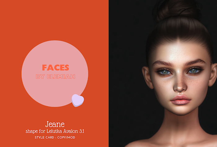 Faces by Elemiah - Jeane shape for Lelutka Avalon 3.1