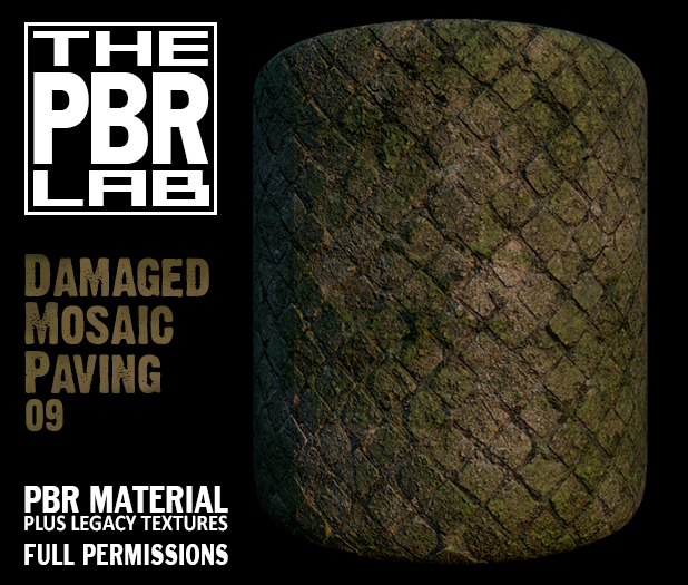 Second Life Marketplace - The PBR Lab - Damaged Mosaic Paving 09 - PBR ...