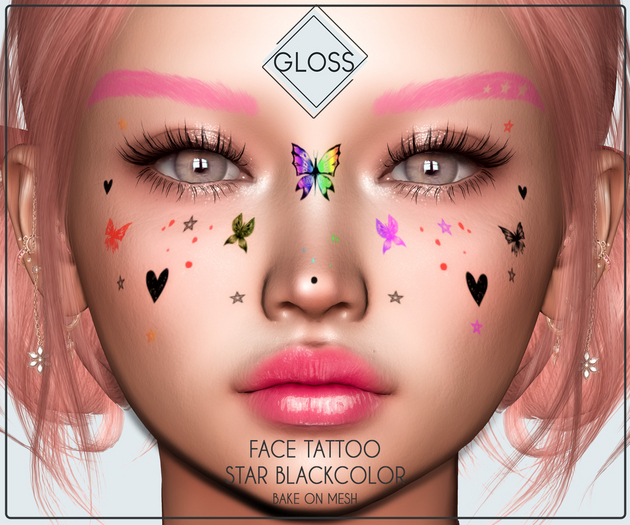 *Gloss* Face Tattoo Star - BlackColor