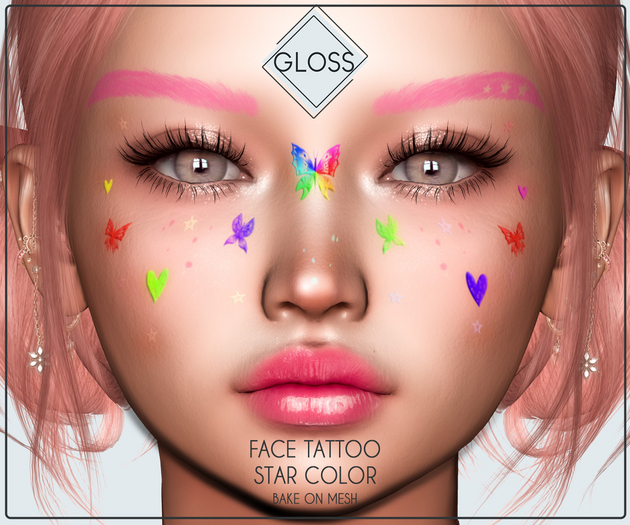 *Gloss* Face Tattoo Star - Color