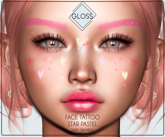 *Gloss* Face Tattoo Star - Pastel