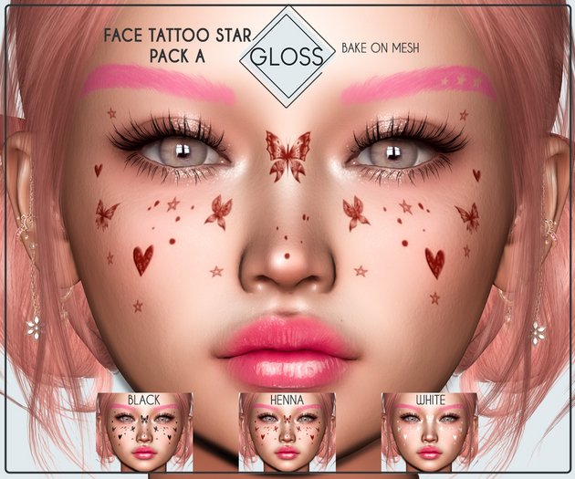 *Gloss* Face Tattoo Star - Pack A