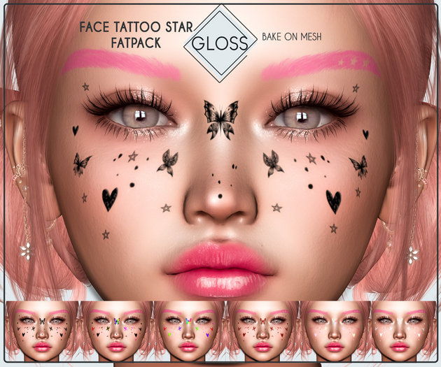 *Gloss* Face Tattoo Star - Fatpack