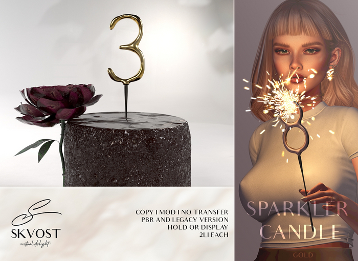 SKVOST - Sparkler Candle - Gold Pack 