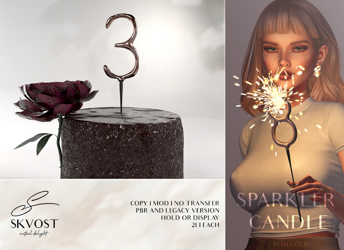 SKVOST - Sparkler Candle - Rosegold Pack