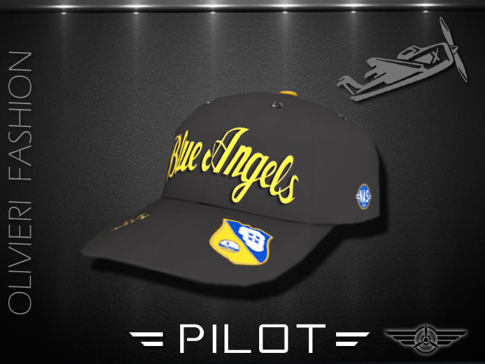 CAP  PILOT - AVIATOR - BLUE  ANGELS - BLACK