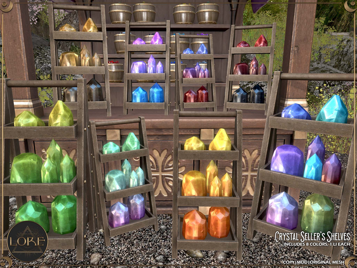 LORE Crystal Seller's Shelves