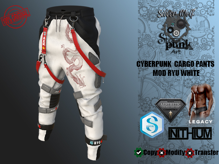 SW - Cyberpunk Cargo Pants Ryu for Male White (Box)