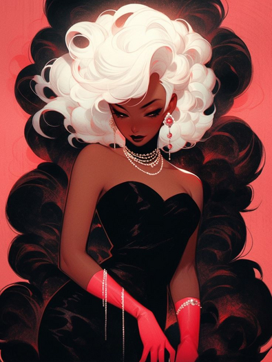 Red Delight Portrait Painting Canvas