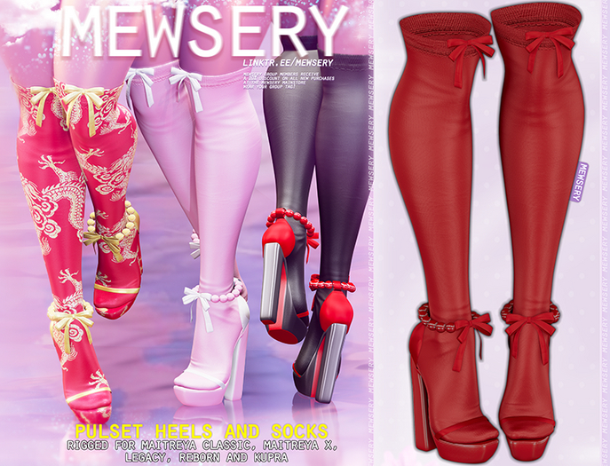 #Mewsery Pulset Heels{Ruby}