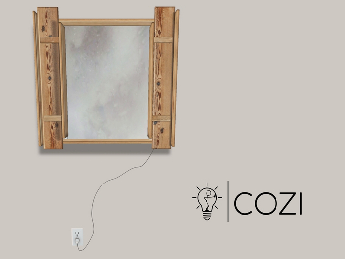 *COZI* Pine Mirror with light