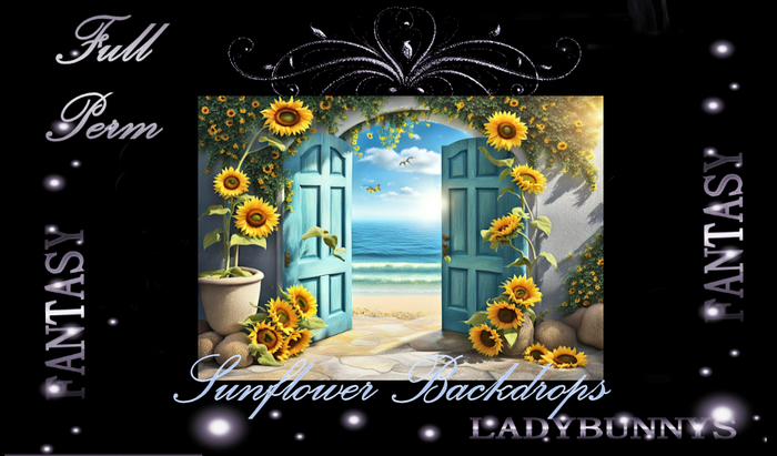 Fantasy Background Textures-Sunflowers Backdrops-Full Perm