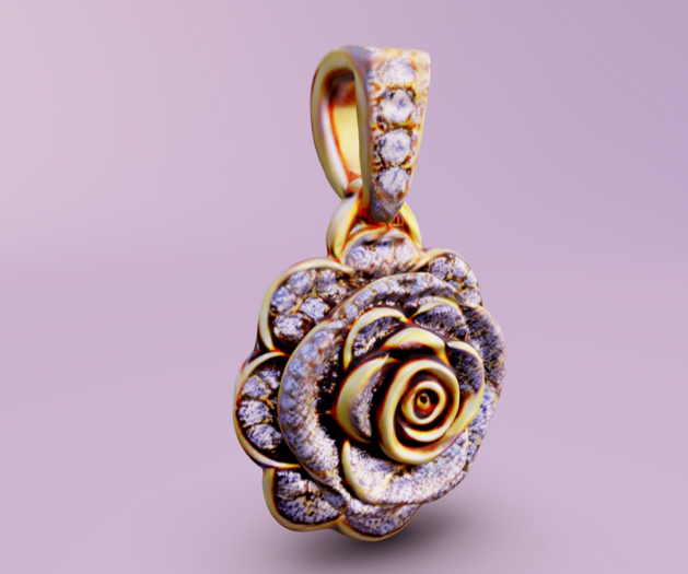 Diamond Rose Necklace