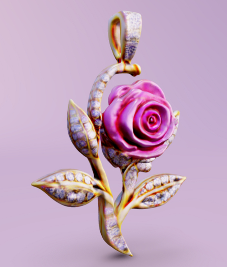 Pink Rose Necklace