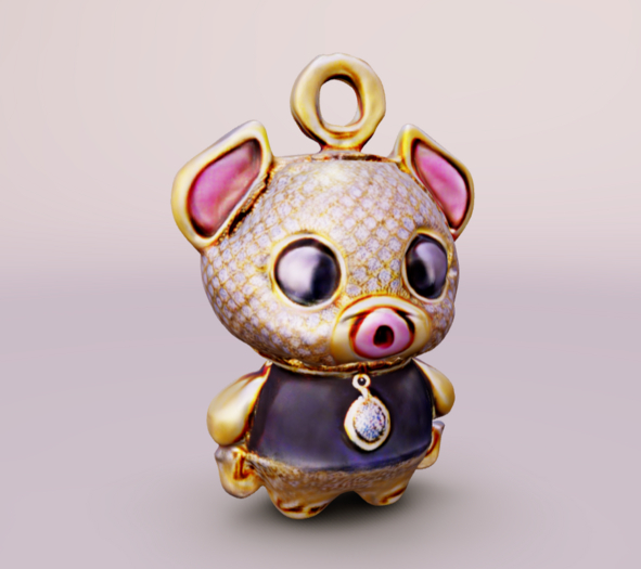 Piggy Pendant Necklace Model 2