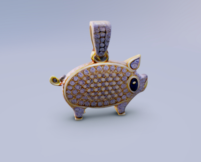 Piggy Pendant Necklace Model 1