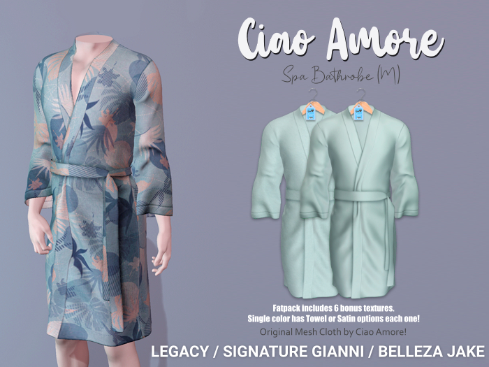 Ciao Amore! - Spa Bathrobe (M) Blue
