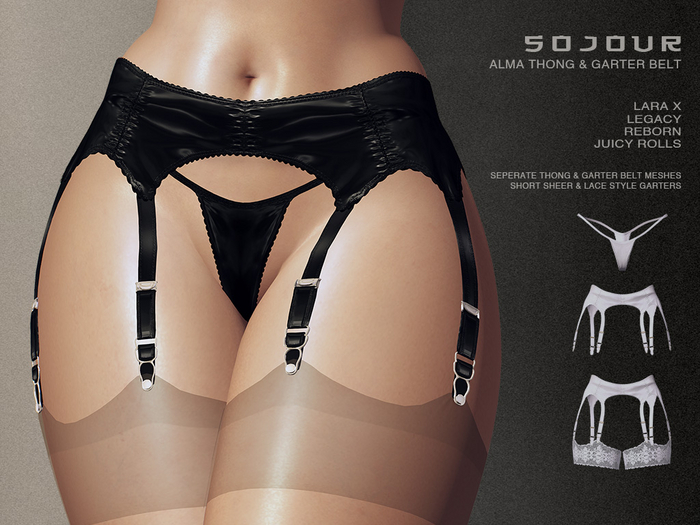 SOJOUR - Alma thong & garter belt - fatpack