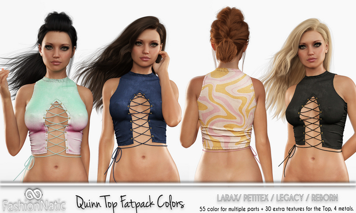 Top Quinn Fatpack Colors - LaraX, PetiteX, Legacy, Reborn - FashionNatic