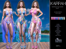 ❤️, Karrah Tropical Bikini and Cover up Outfit, 20 Mix Match Textures