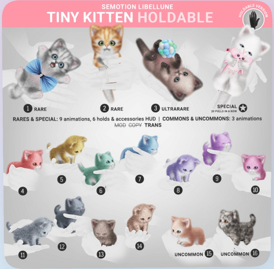 SEmotion Libellune Tiny Kitten Holdable UNCOMMON 15