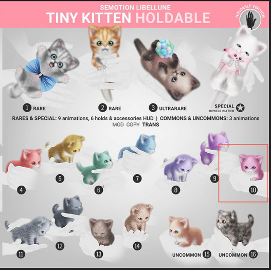SEmotion Libellune Tiny Kitten Holdable COMMON 10