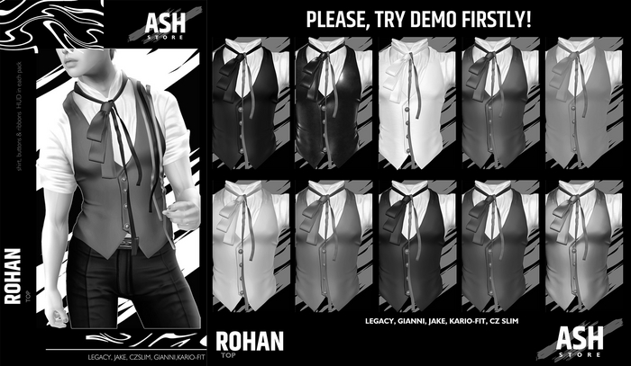 Second Life Marketplace - [demo] ASH. Rohan Top