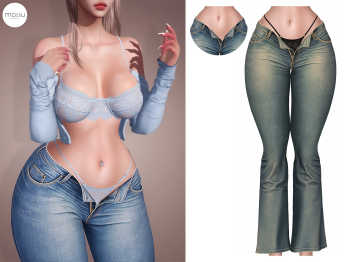 Mossu - Alyssa Jeans - Light Grunge